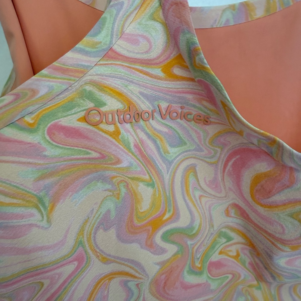 Outdoor Voices Swirl Pattern Mini Dress - Pink and Green CS - Picture 4 of 6